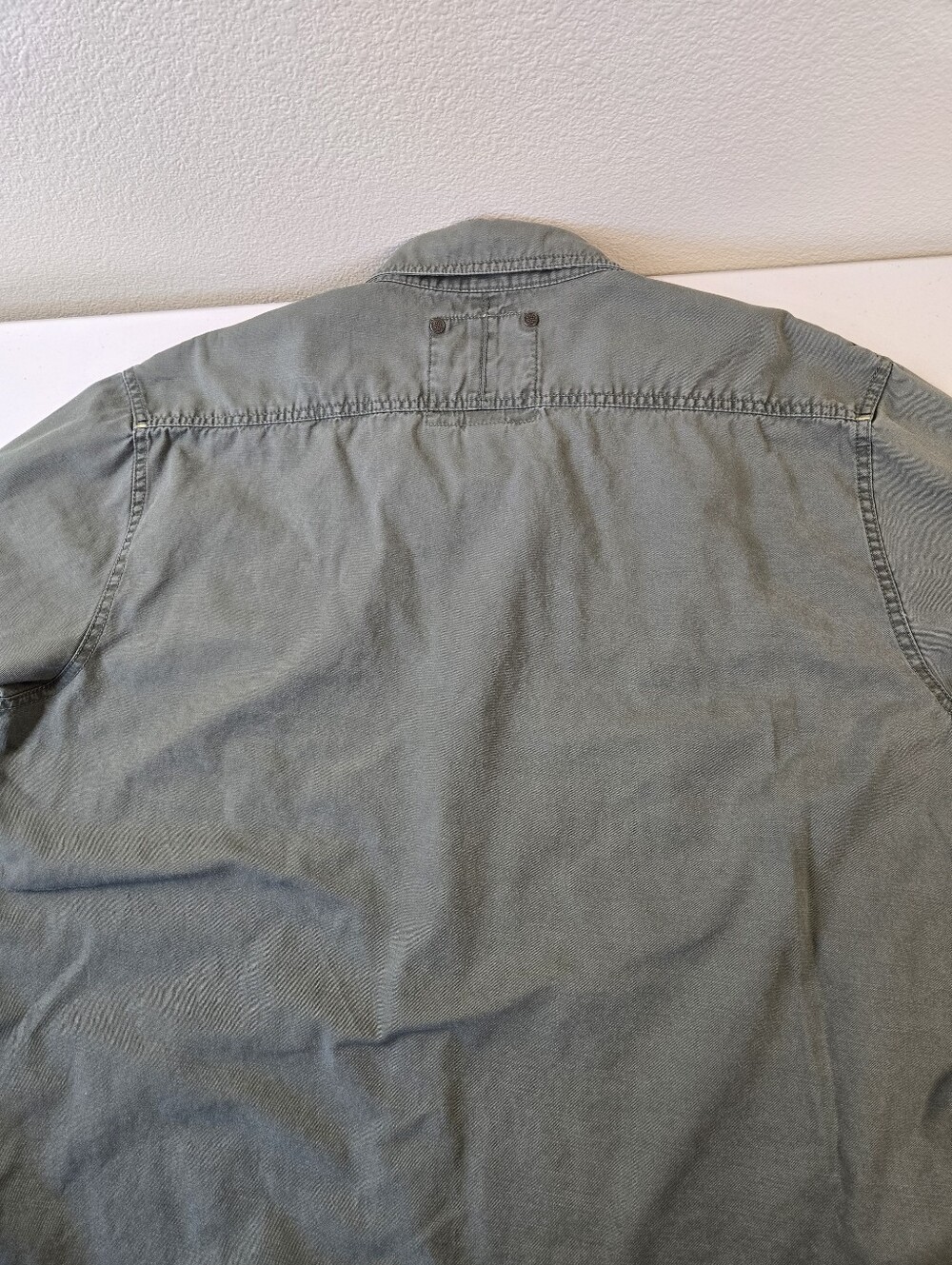Authentic Apparel Military Style Button Front Shirt in Army Green XXL - Picture 6 of 11